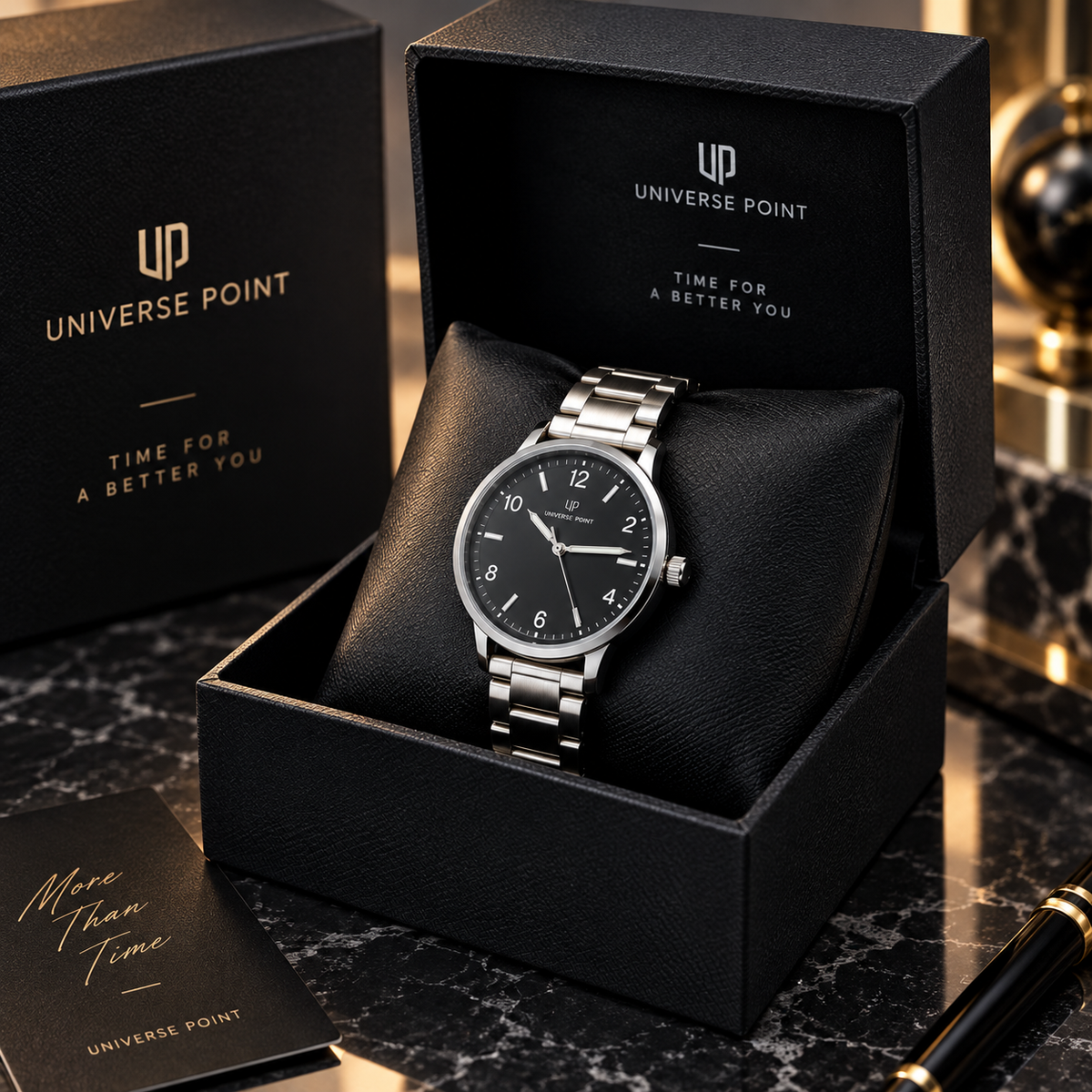 Women's Stainless Steel Analogue Watch Black Dial
