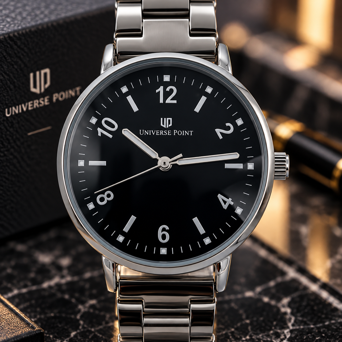 Women's Stainless Steel Analogue Watch Black Dial