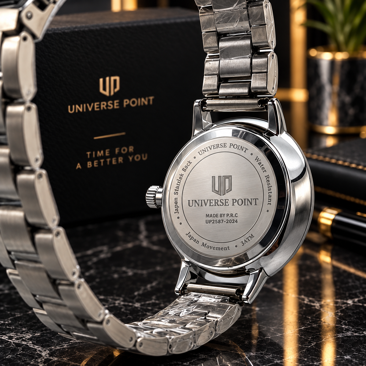 Women's Stainless Steel Analogue Watch Black Dial