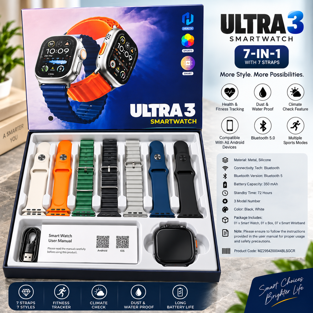 Ultra 3 Smart Watch 7-in-1