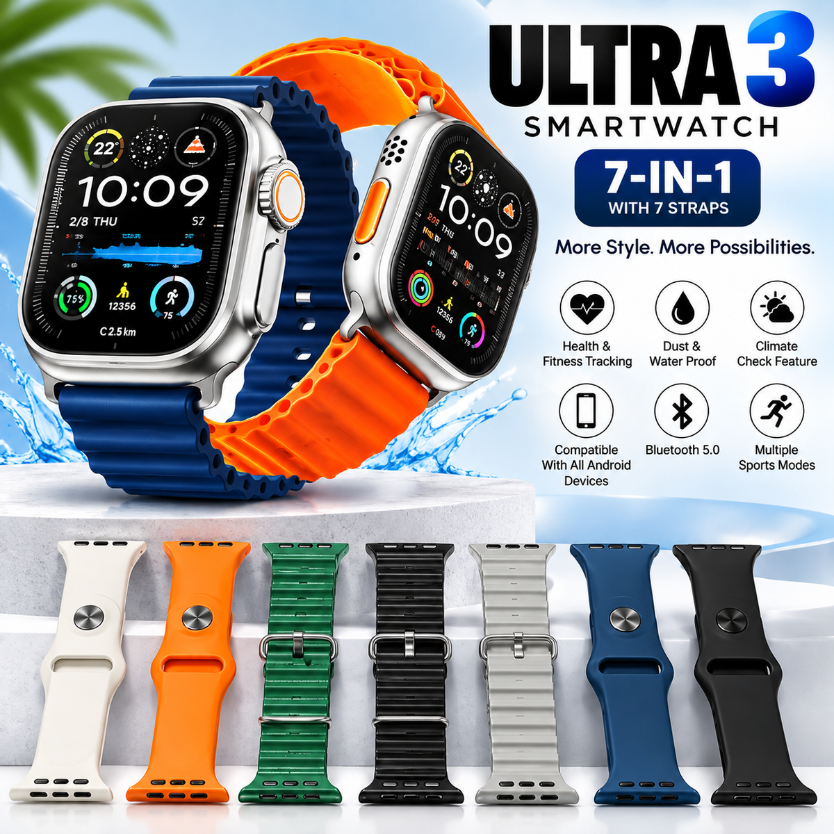 Ultra 3 Smart Watch 7-in-1